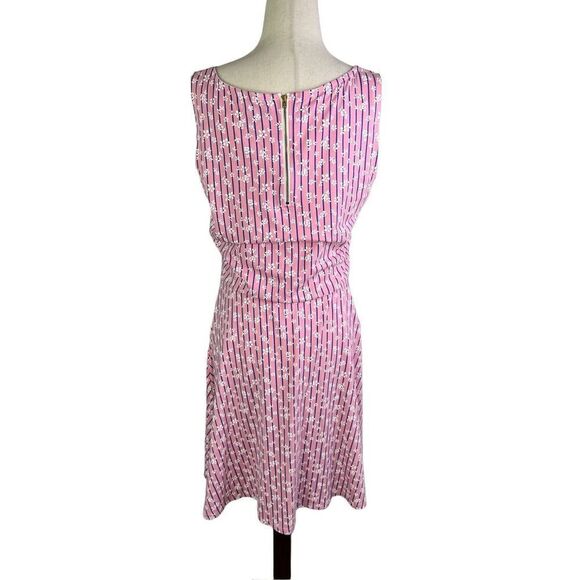 US Polo dress women’s Medium pink blue stripe sleeveless A-Line with pockets - Picture 2 of 9